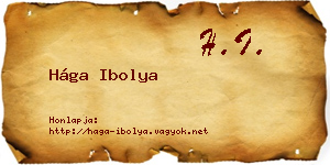 Hága Ibolya névjegykártya